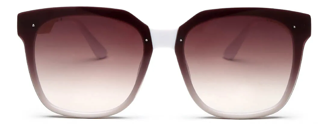 Gradient Brown White Wayfarer UV Sunglass for Women