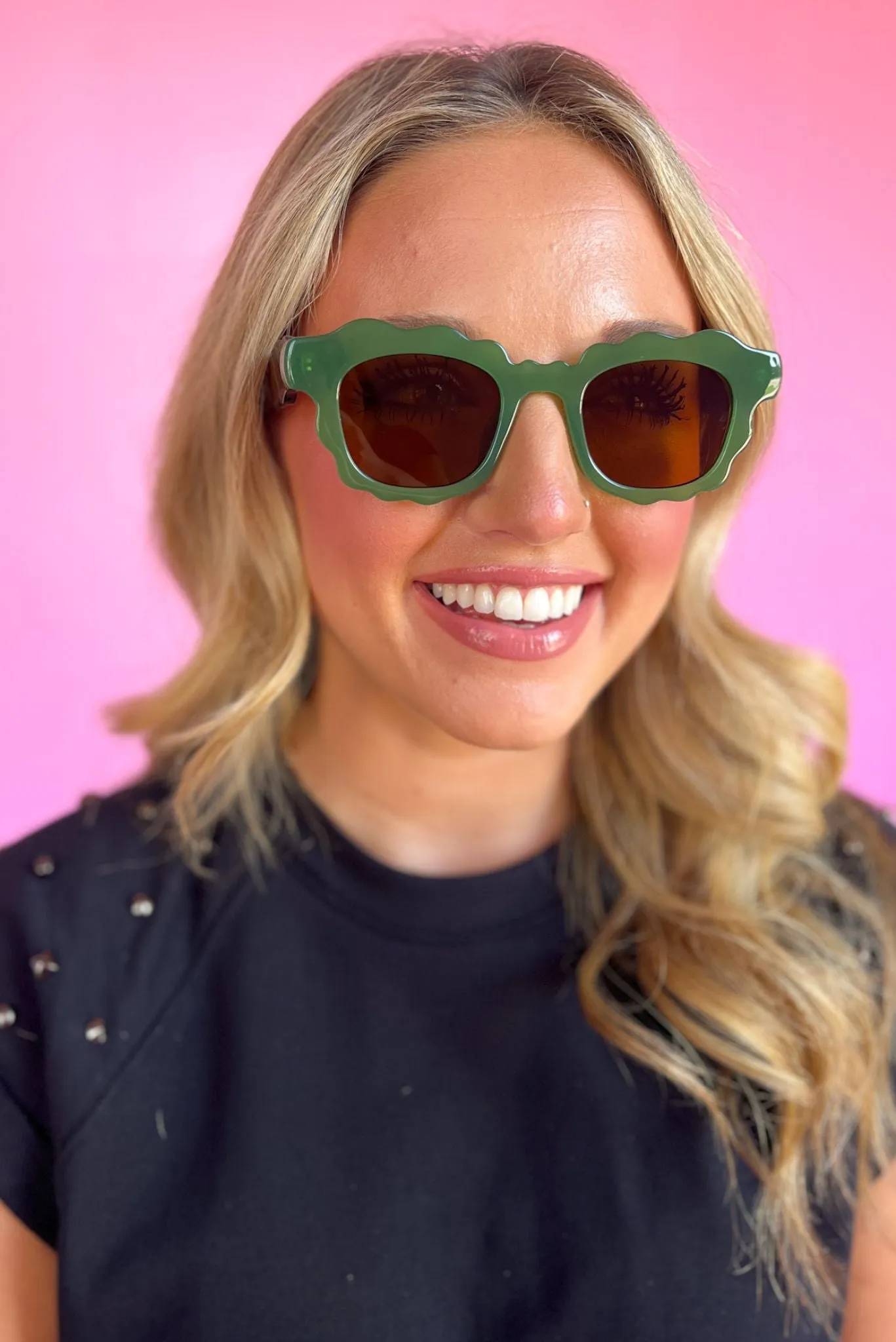 Green Scallop Sunglasses