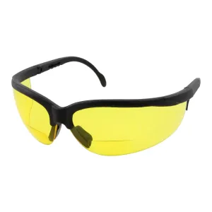 grinderPUNCH Bifocal Safety Reading Glasses Yellow Driving Night Vision Glasses Lens ANSI 100% Polycarbonate Lenses with UV400 Protection