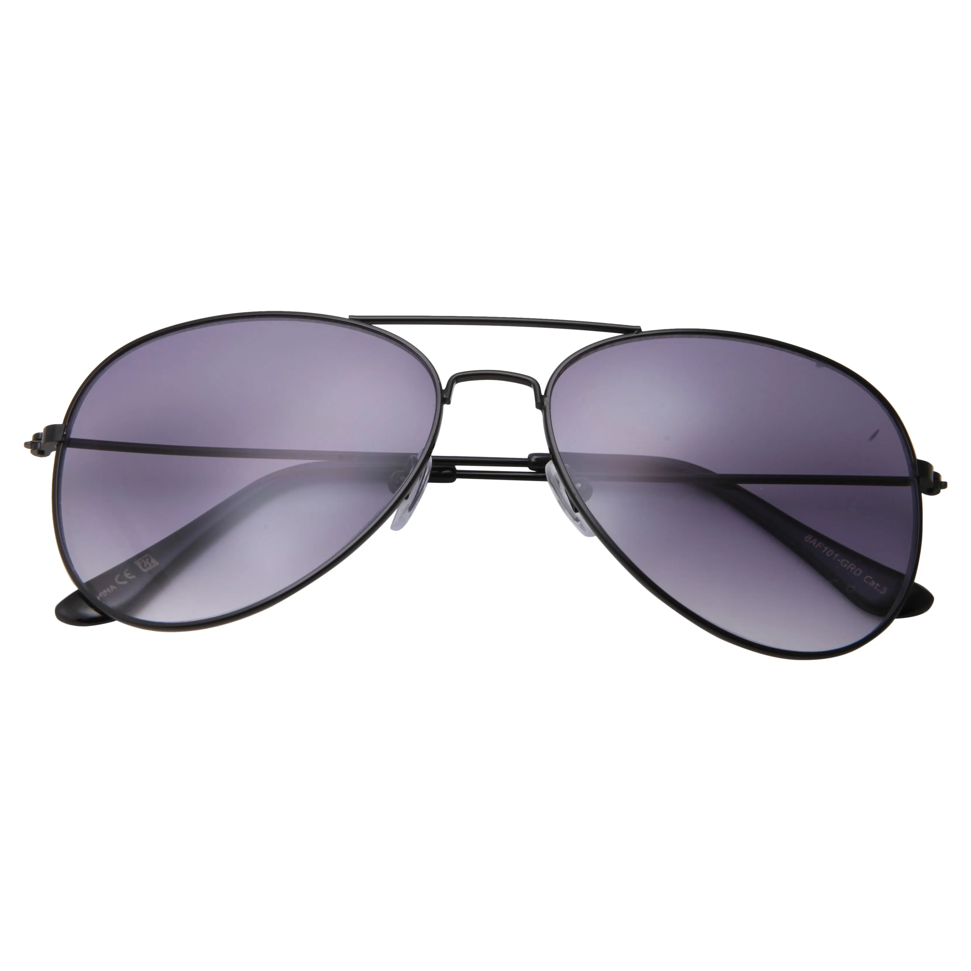 grinderPUNCH Classic Aviator Style Sunglasses Metal Frame Gradient Lens Black