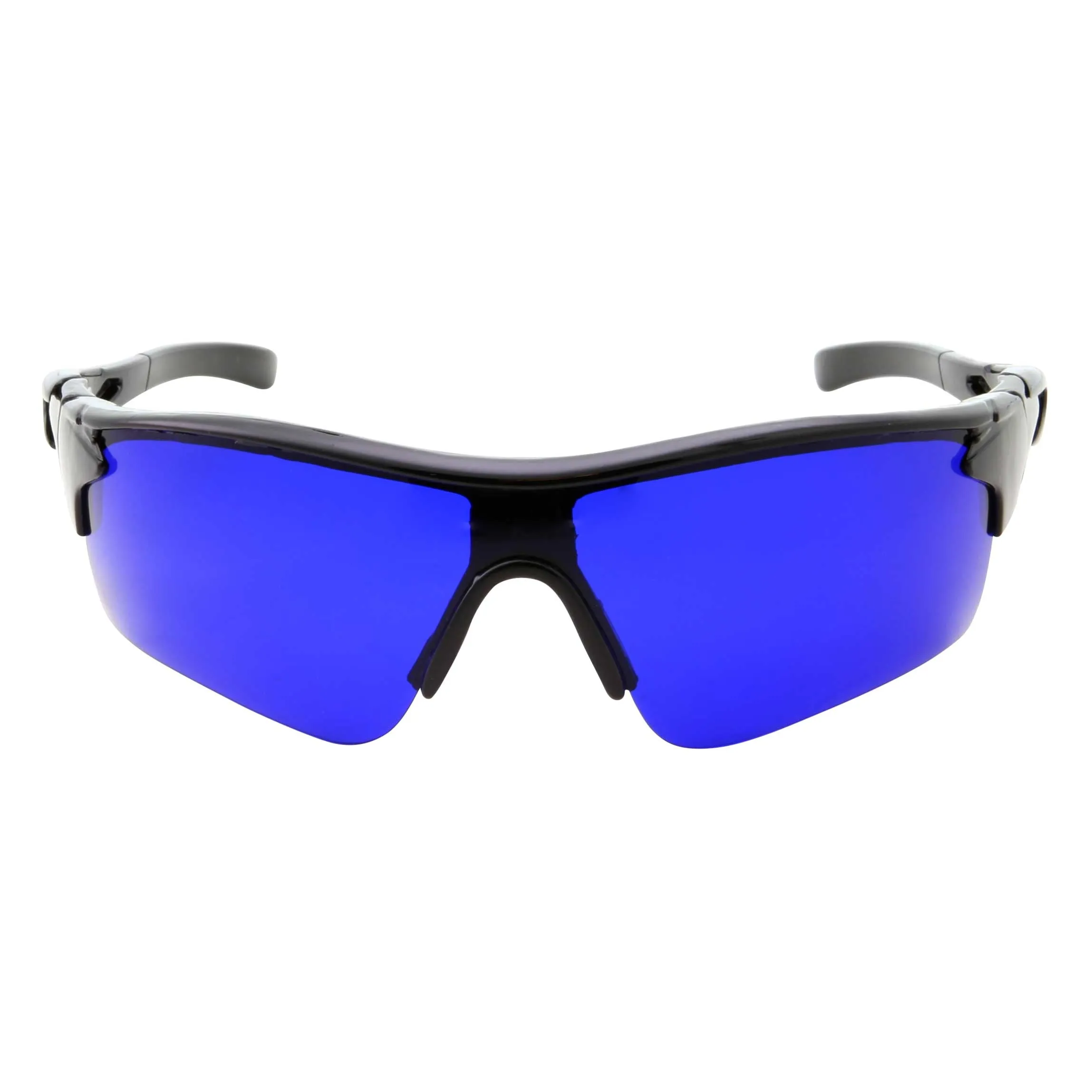 grinderPUNCH Mens Grip Sports Wrap Blue Lens Sunglasses
