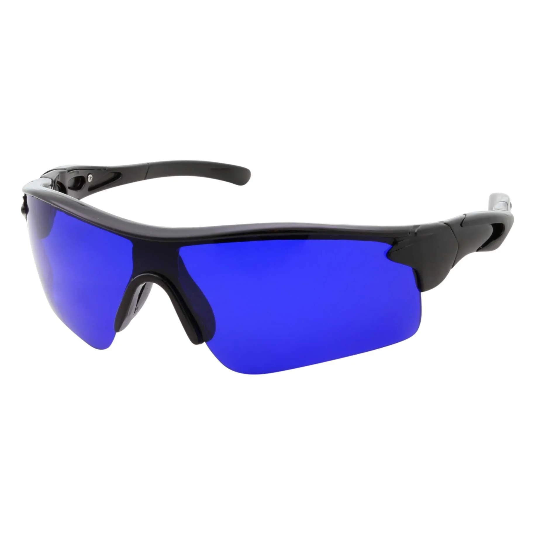grinderPUNCH Mens Grip Sports Wrap Blue Lens Sunglasses
