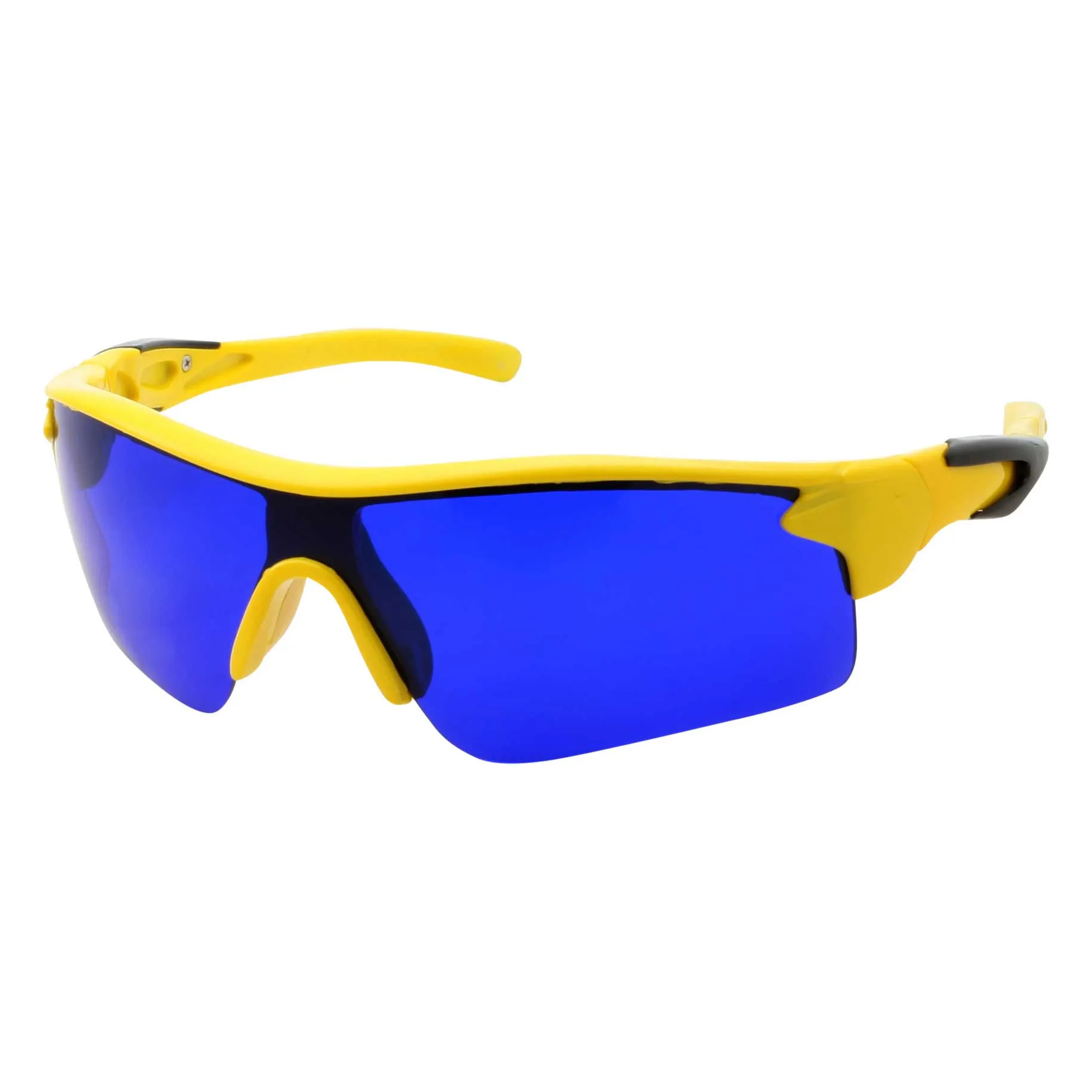 grinderPUNCH Mens Grip Sports Wrap Blue Lens Sunglasses