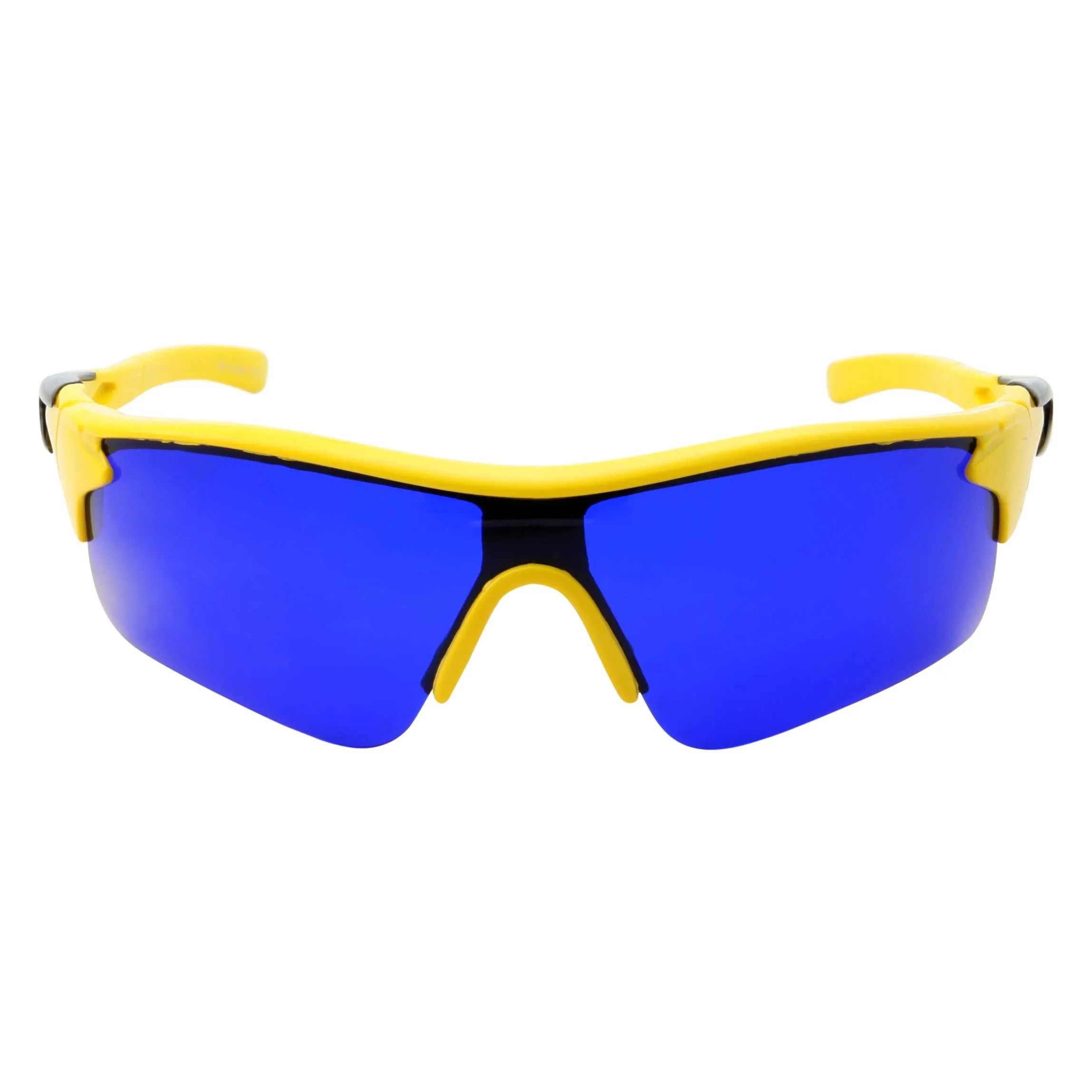grinderPUNCH Mens Grip Sports Wrap Blue Lens Sunglasses