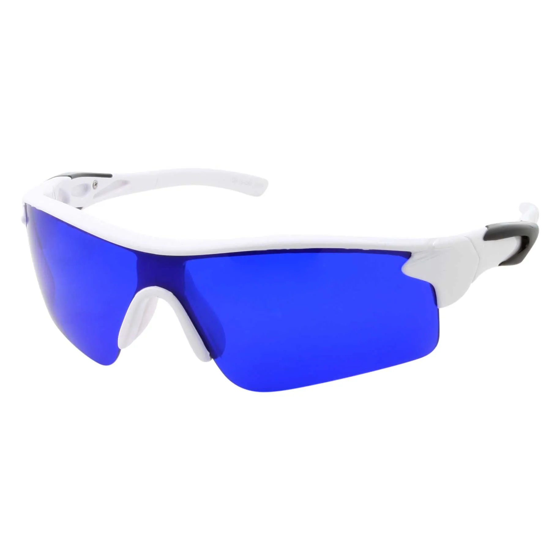 grinderPUNCH Mens Grip Sports Wrap Blue Lens Sunglasses