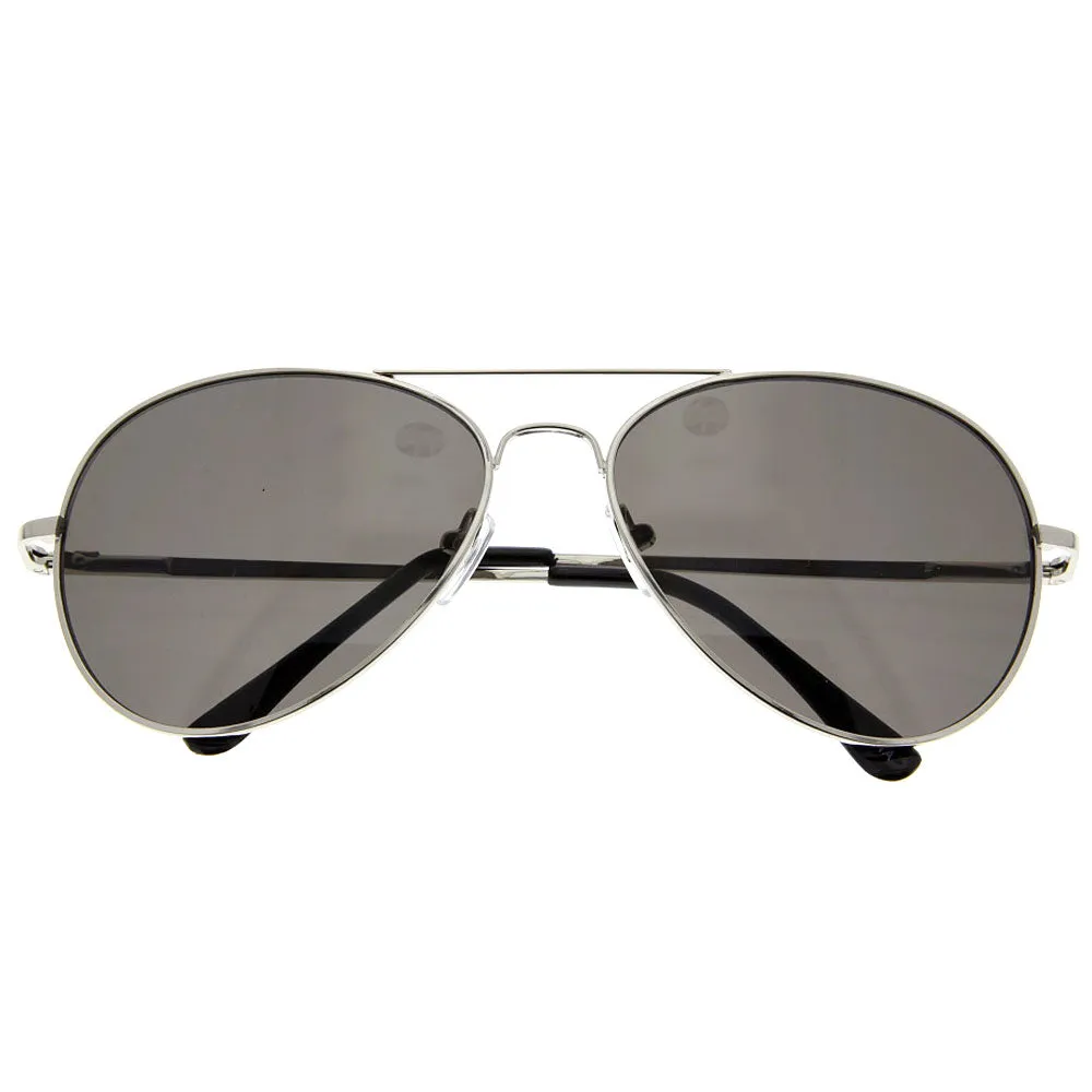 grinderPUNCH Premium Color Lens Aviator Glasses Fashion Sunglasses Chrome Frame