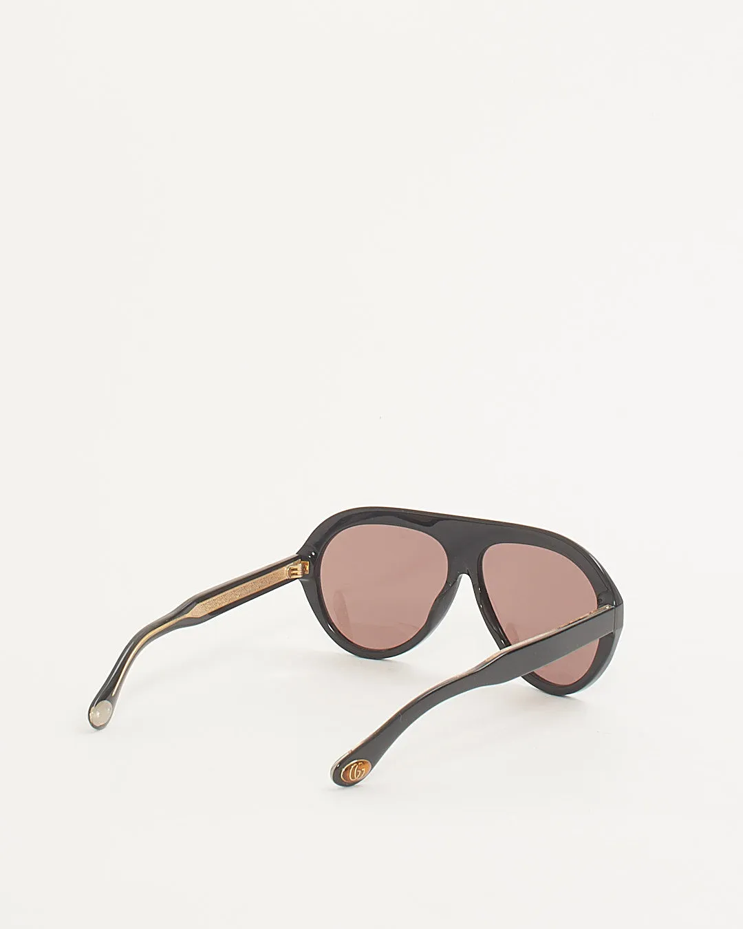 Gucci Black Logo GG 04796 Aviator Sunglasses