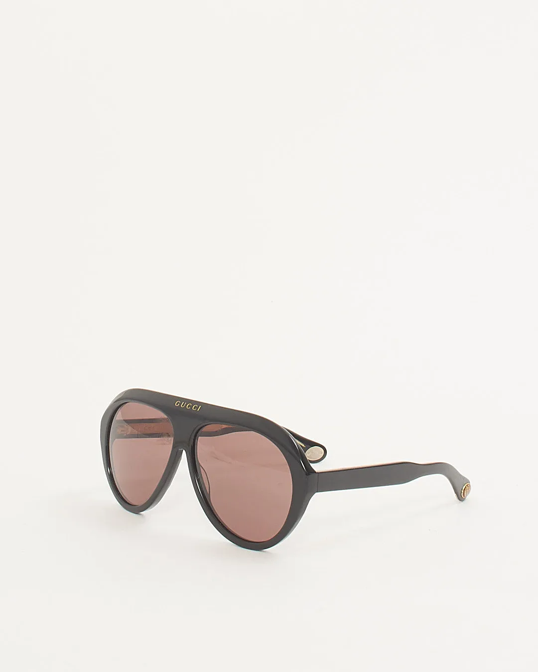 Gucci Black Logo GG 04796 Aviator Sunglasses