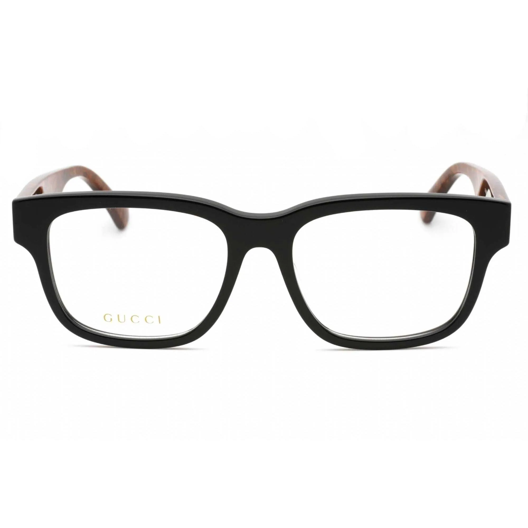 Gucci Men's Eyeglasses - Black/Brown Square Full Rim Plastic Frame | GG1303O 004
