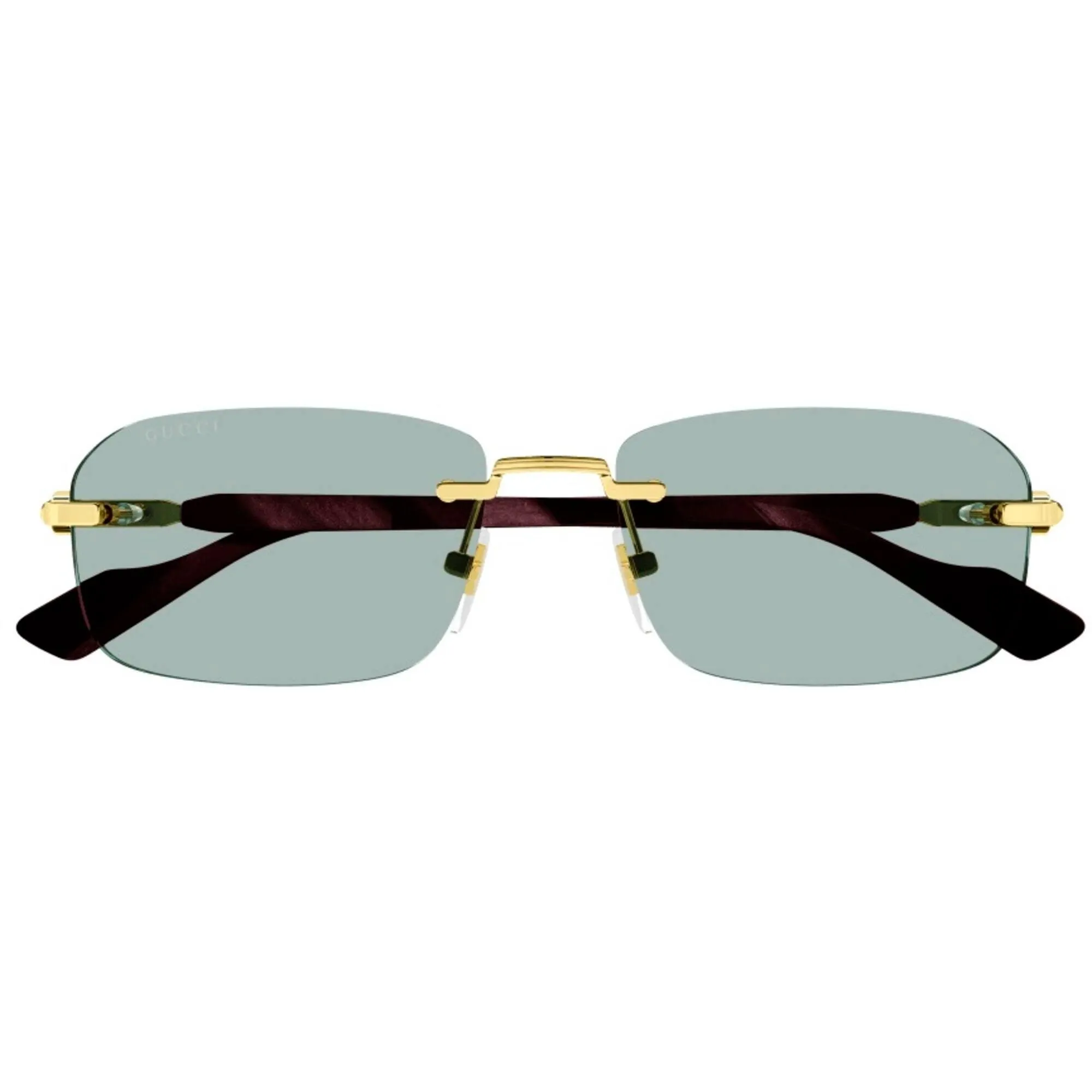 Gucci Men's Sunglasses - Gold Acetate/Metal Rimless Frame Green Lens | GG1221S 003