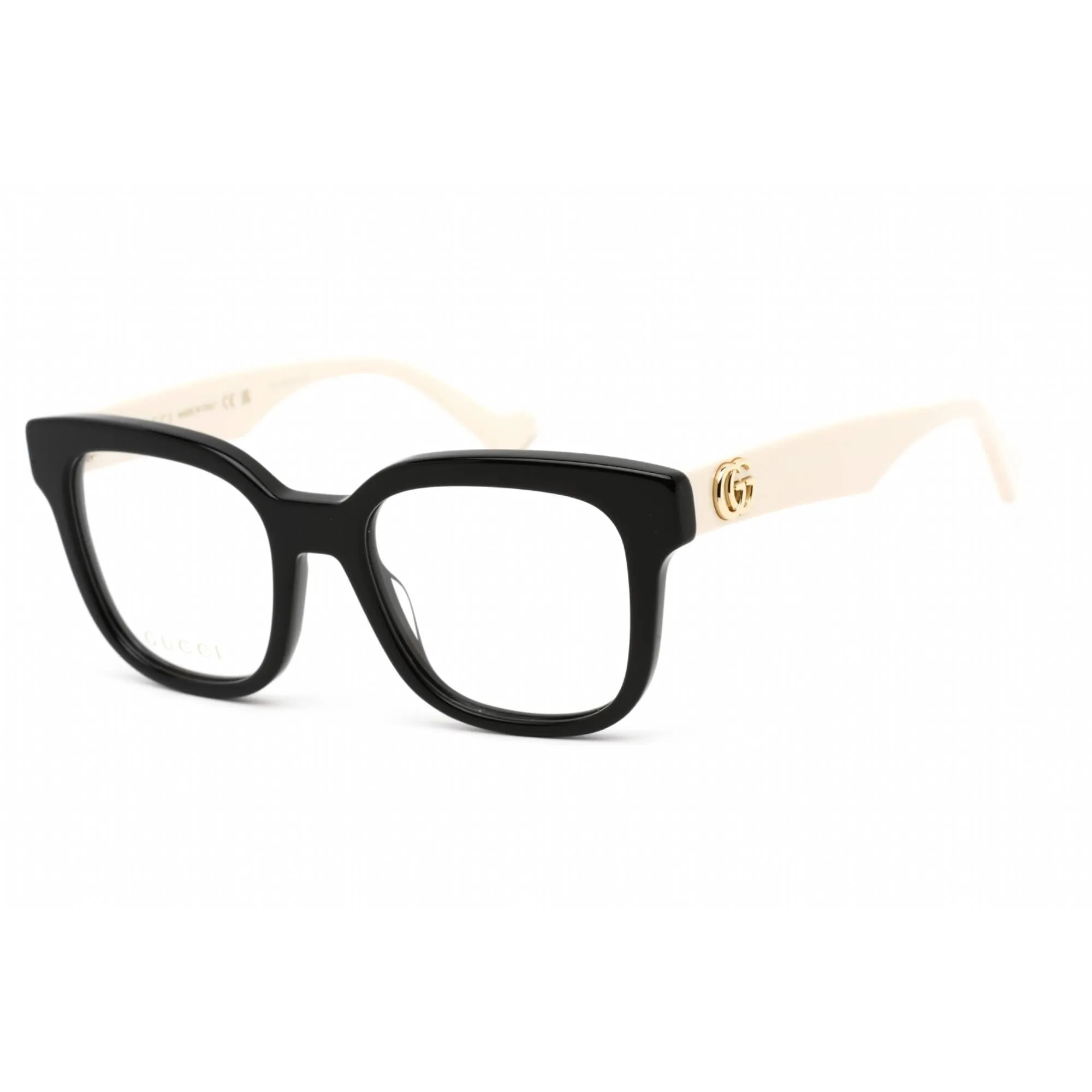 Gucci Unisex Eyeglasses - Black White Plastic Square Full Rim Frame | GG0958O 002