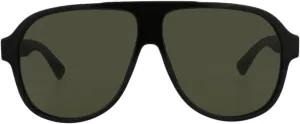Gucci Urban Oversized Sunglasses, Lens-59 Bridge-11 Temple-145, Black / Green / Black