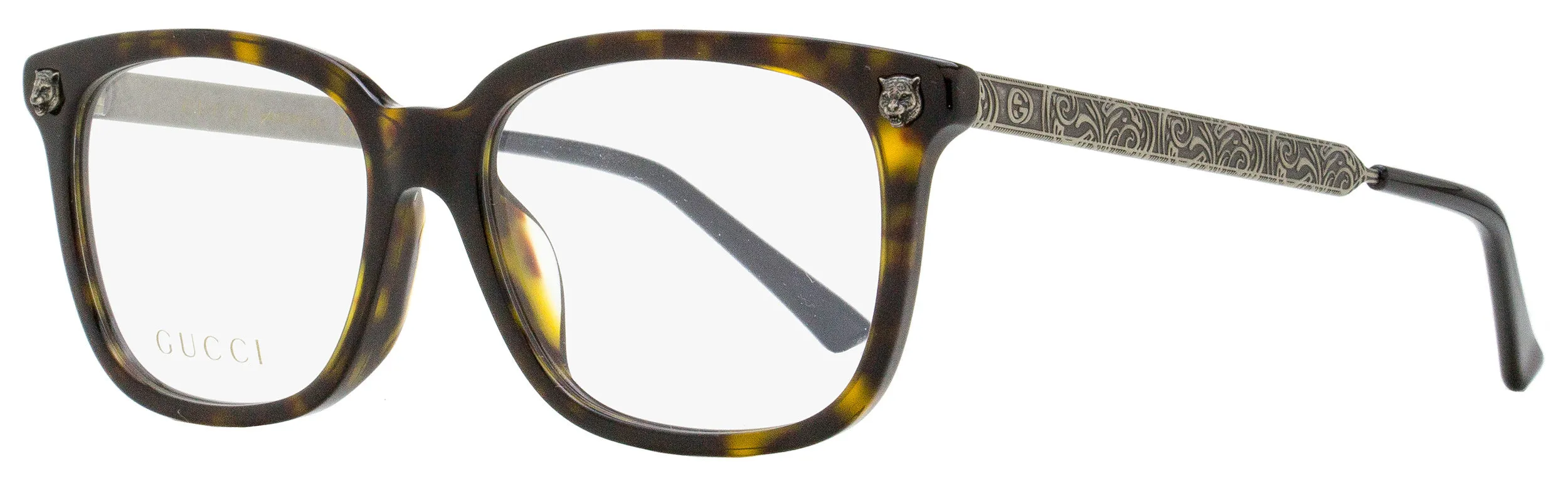 Gucci Women's Alternative Fit Eyeglasses GG0218OA 002 Havana/Antique Gold 53mm