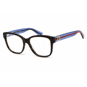 Gucci Women's Eyeglasses - Dark Havana Acetate Full Rim Cat Eye Frame | GG0038ON 003