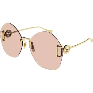 Gucci Women's Sunglasses - Gold Metal Butterfly Shape Frame Brown Lens | GG1203S 004