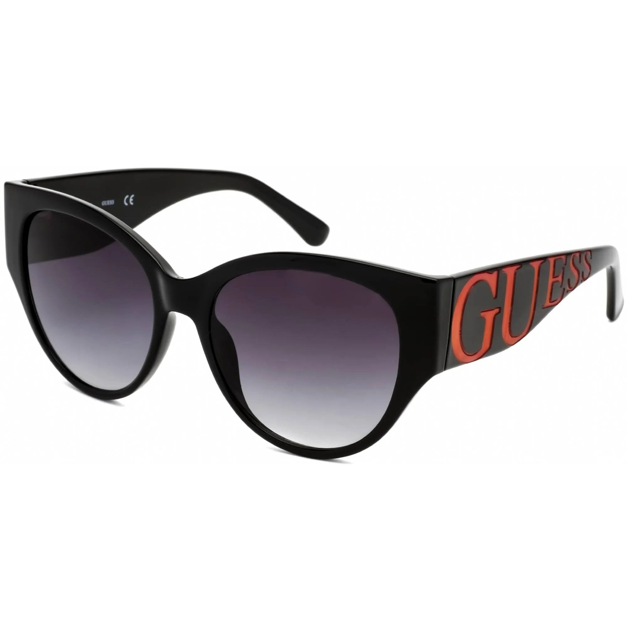Guess Factory Women's Sunglasses - Full Rim Shiny Black Plastic Cat Eye | GF6118 01B