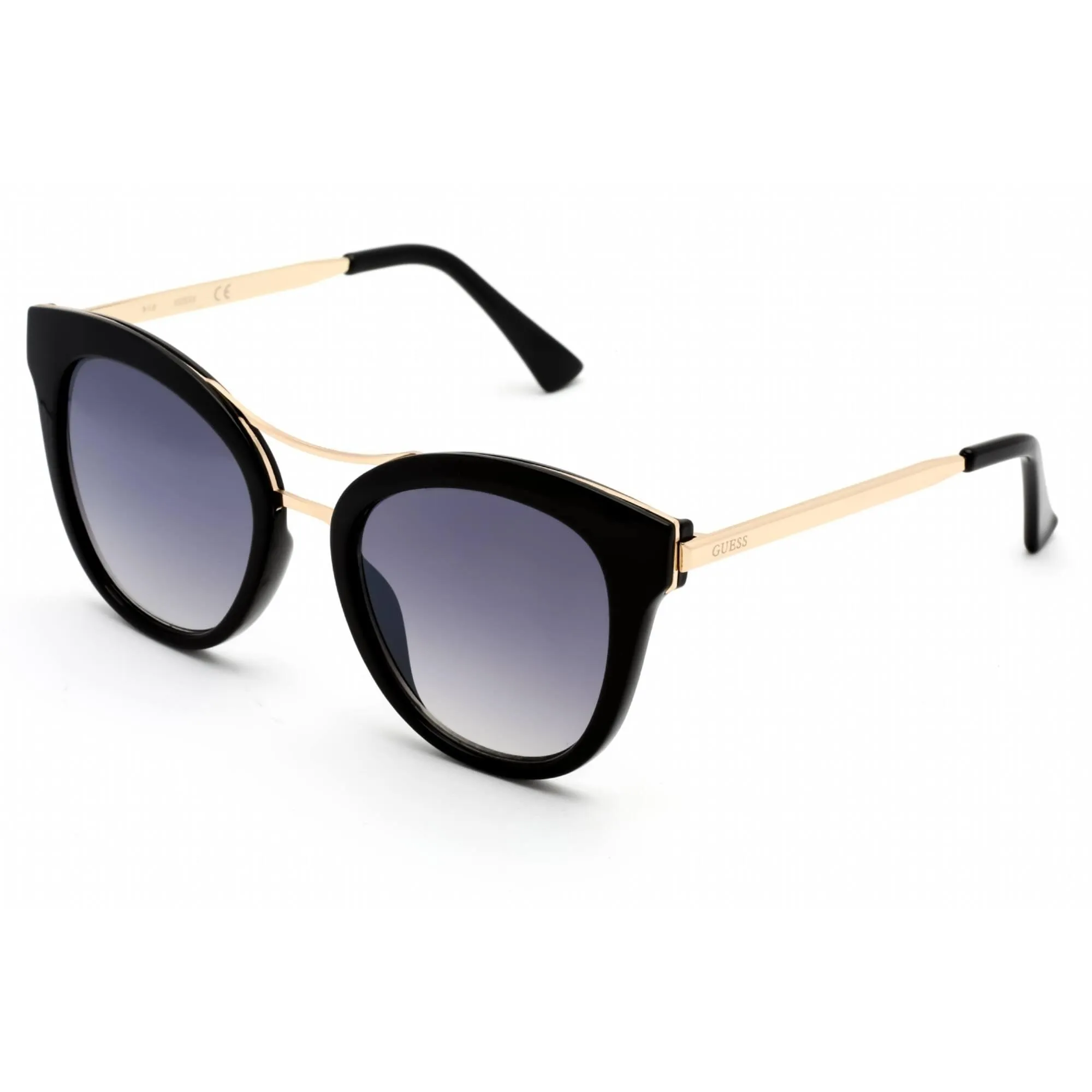 Guess Factory Women's Sunglasses - Shiny Black Frame Smoke Mirror Lens | GF0304 01C