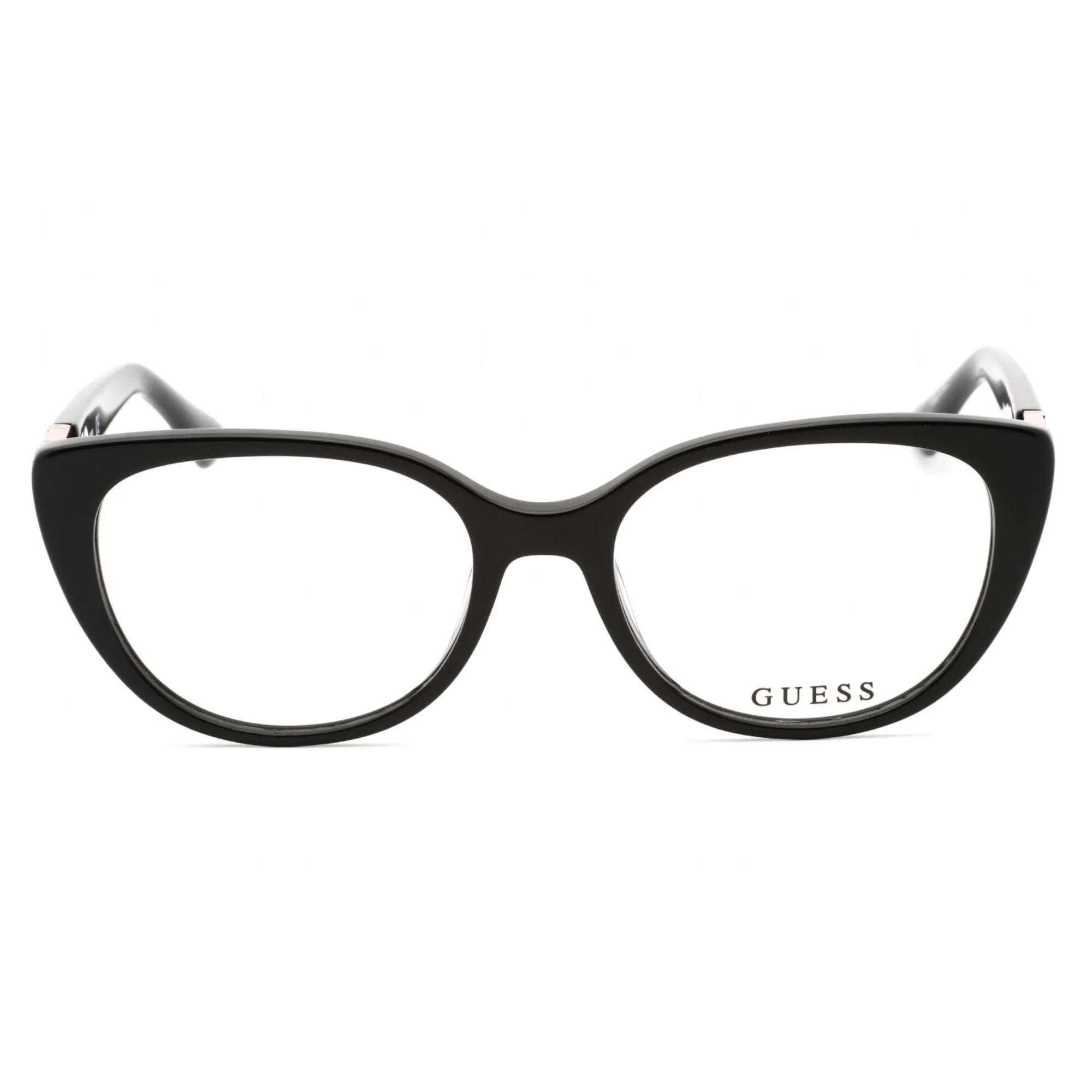 Guess Women's Eyeglasses - Clear Demo Lens Shiny Black Cat Eye Frame | GU2908 001