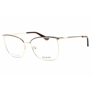 Guess Women's Eyeglasses - Pale Gold Metal Full Rim Rectangular Frame | GU2878 032