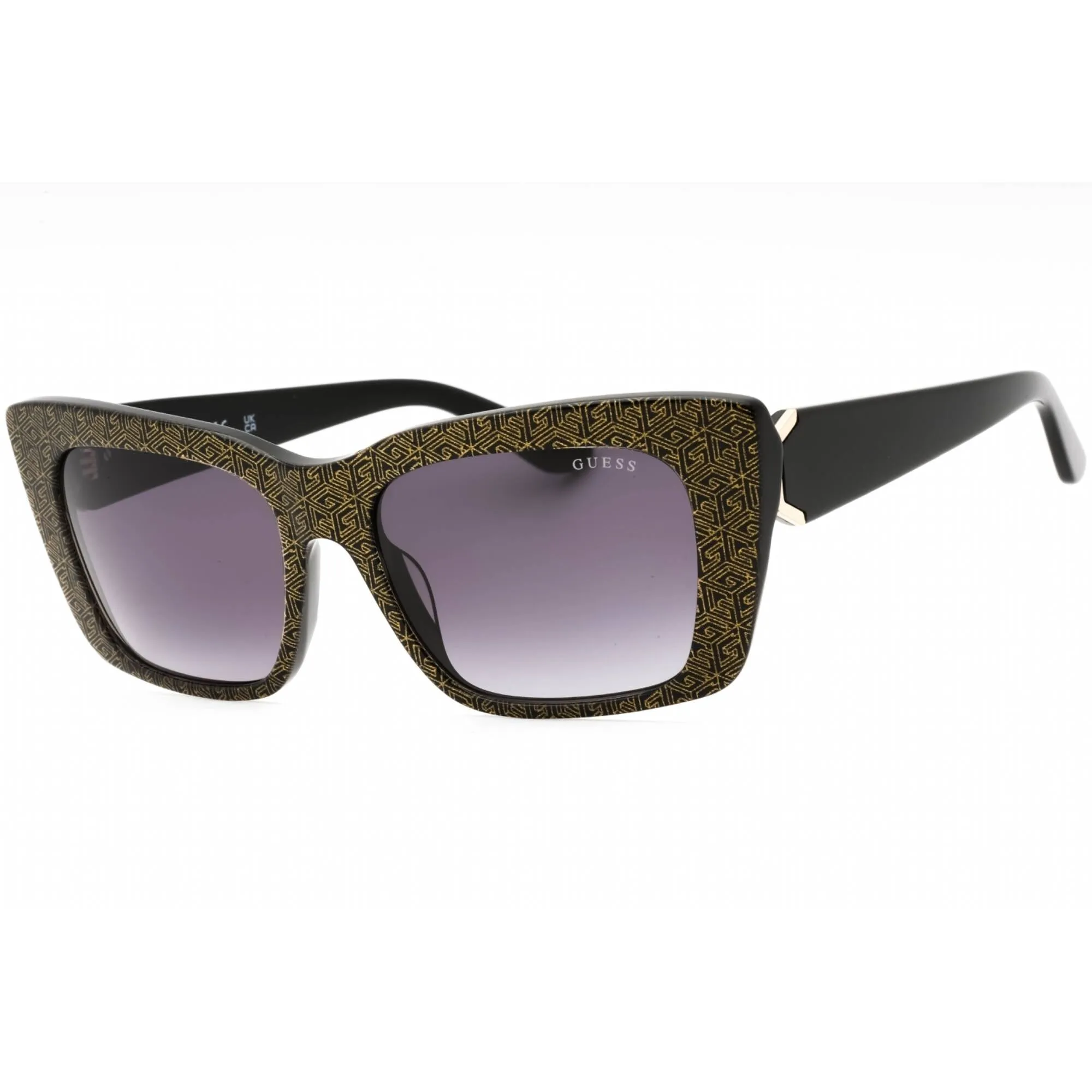 Guess Women's Sunglasses - Shiny Black Acetate Cat Eye Full Rim Frame | GU7890 01B