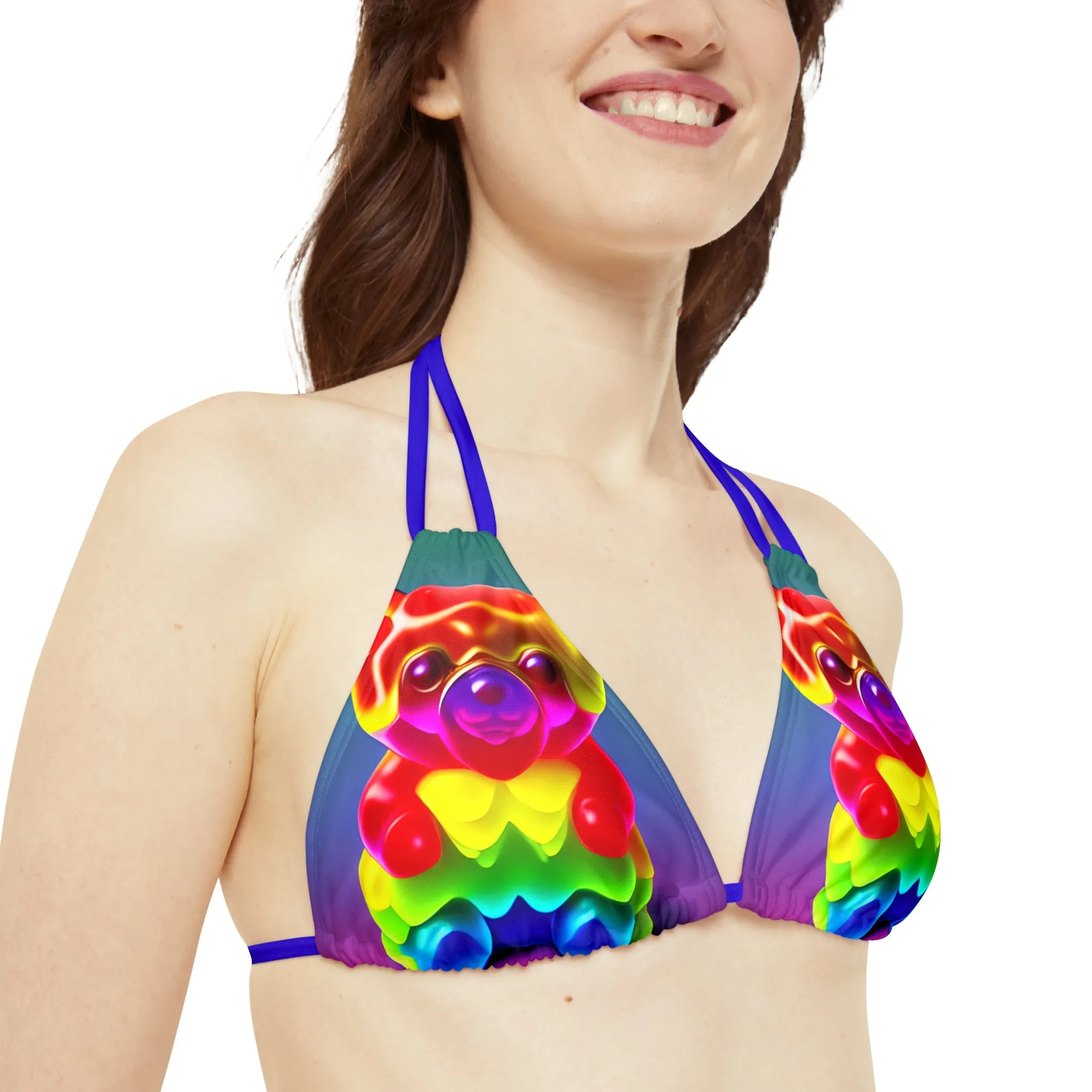 Gummy Bear Rainbow Drip - Strappy Bikini Set (AOP)