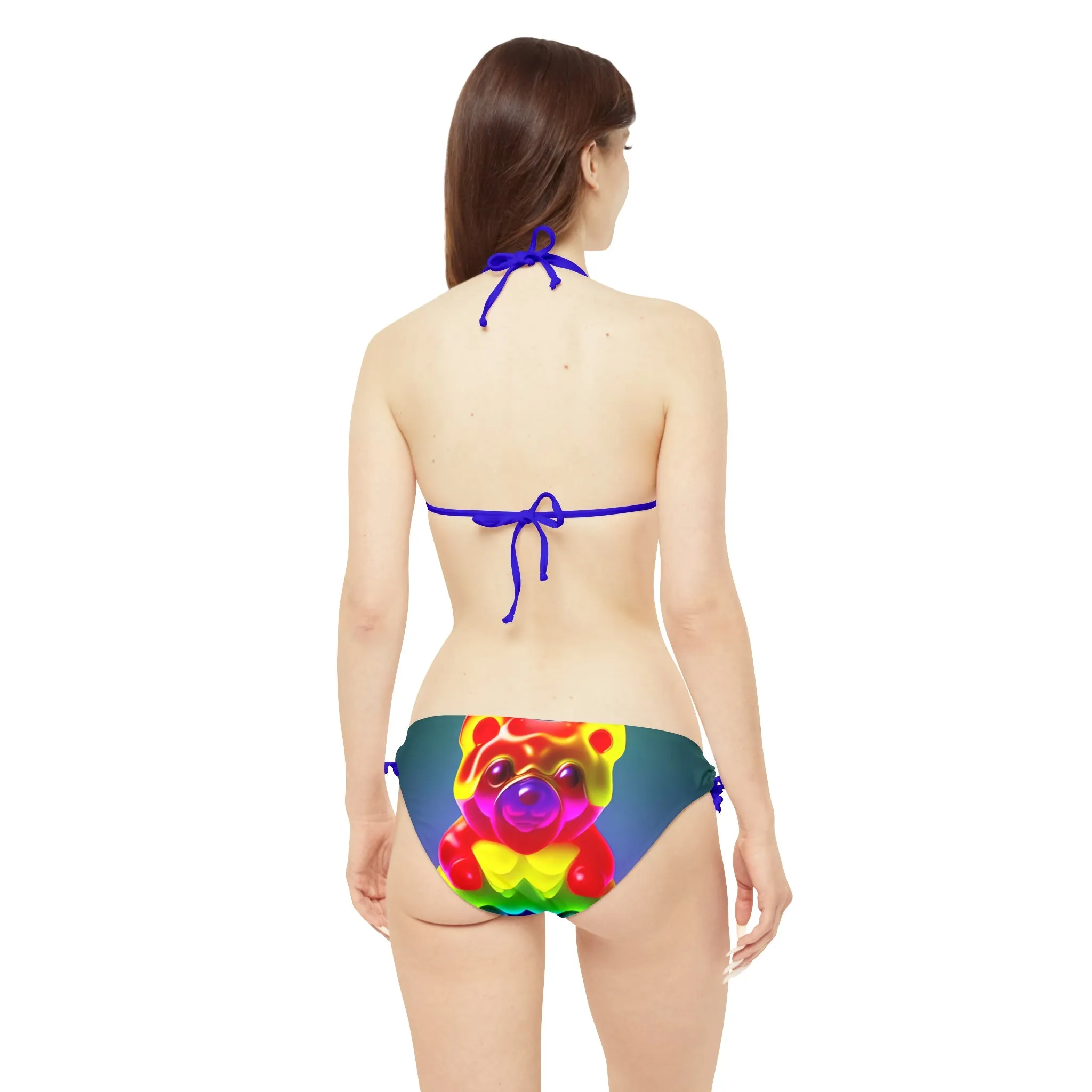 Gummy Bear Rainbow Drip - Strappy Bikini Set (AOP)