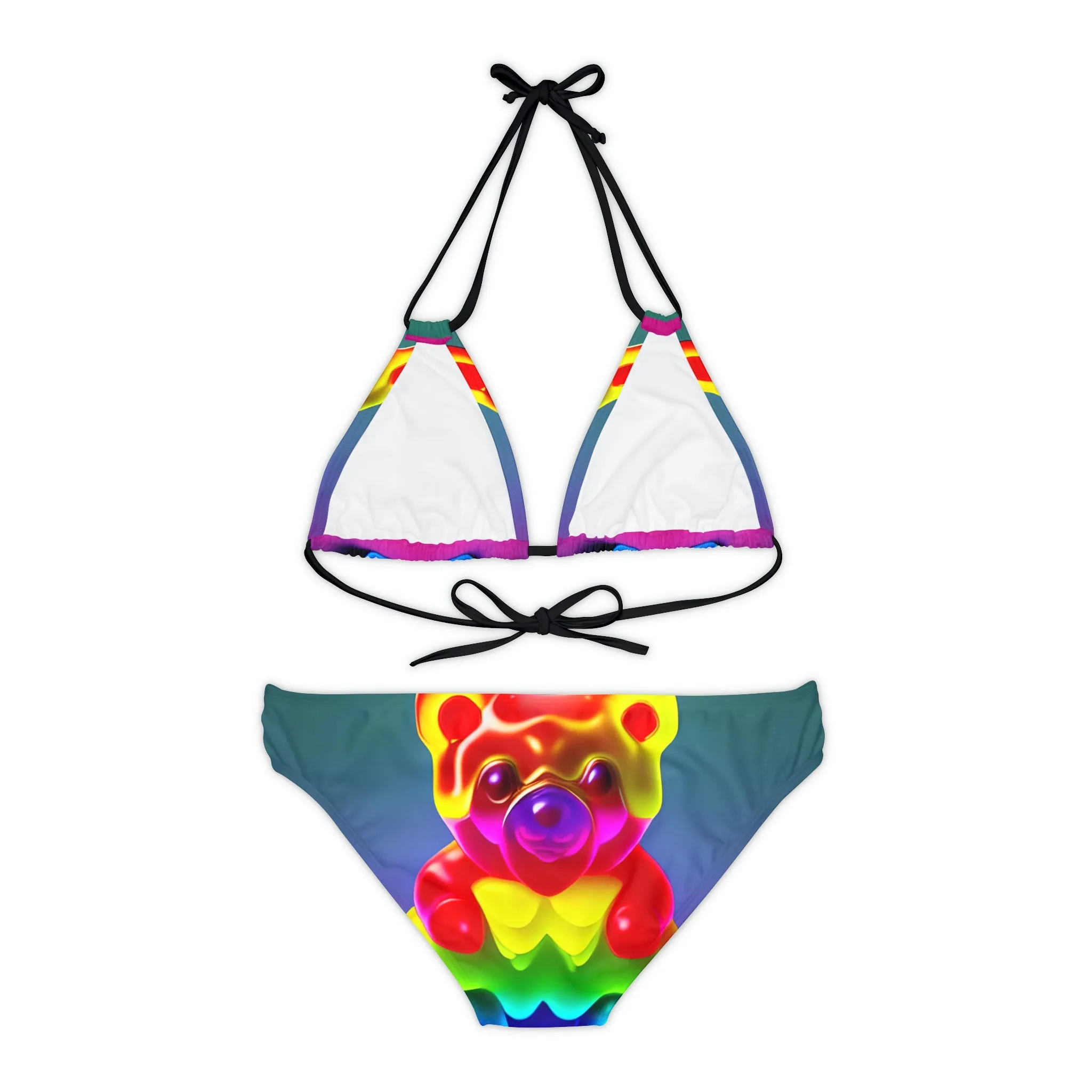 Gummy Bear Rainbow Drip - Strappy Bikini Set (AOP)