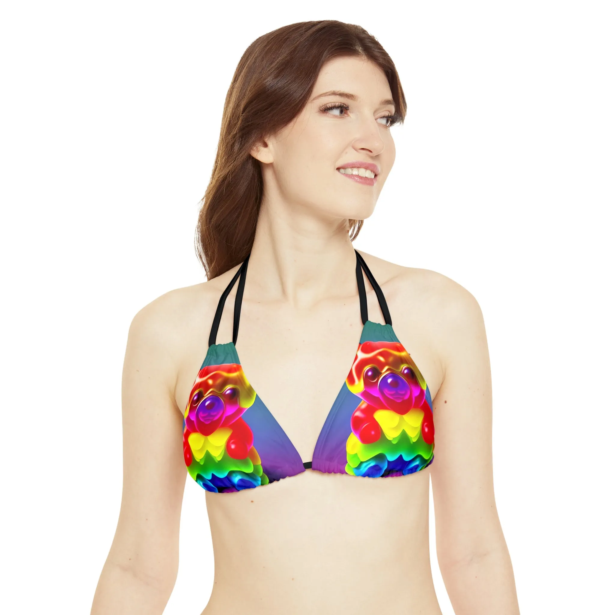 Gummy Bear Rainbow Drip - Strappy Bikini Set (AOP)