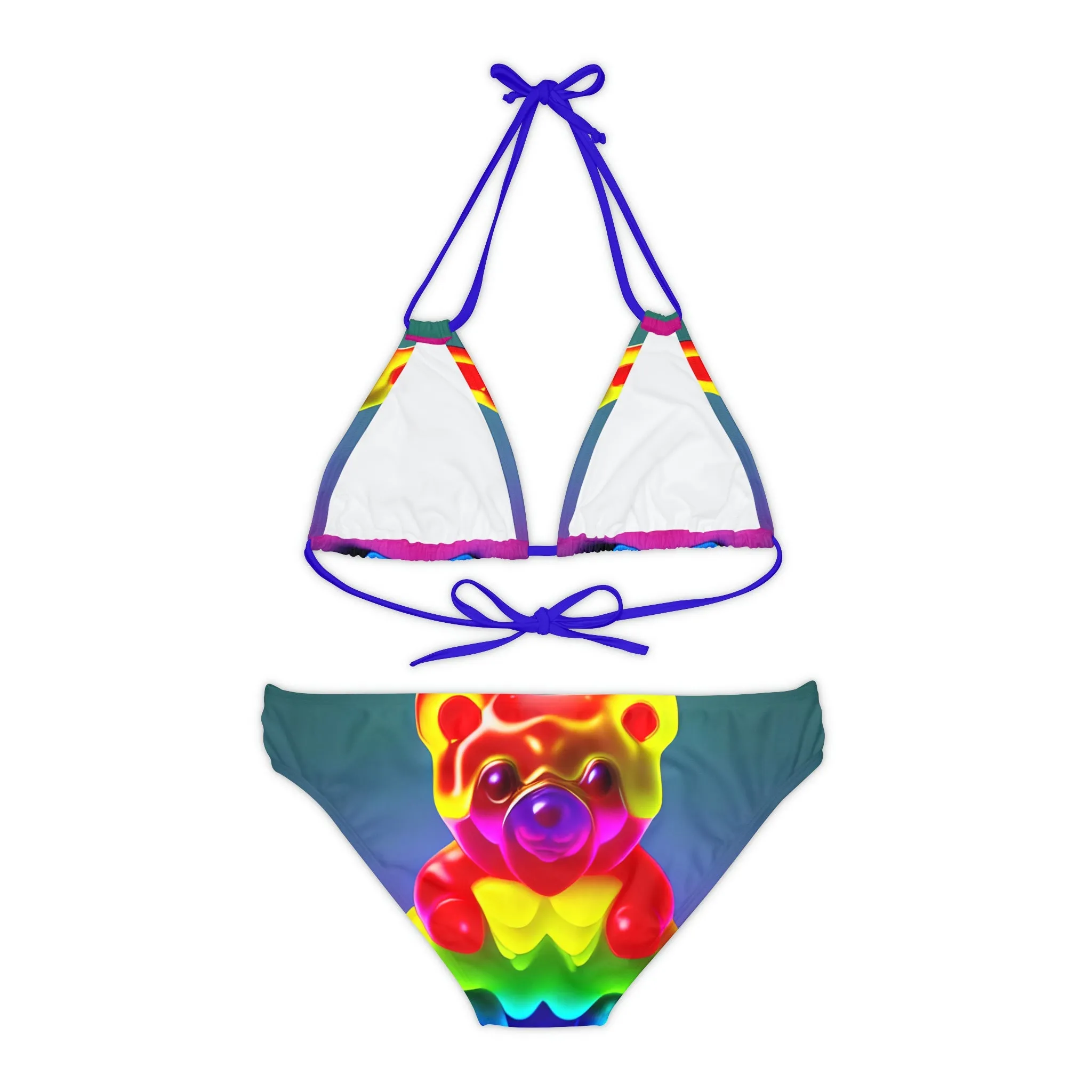Gummy Bear Rainbow Drip - Strappy Bikini Set (AOP)