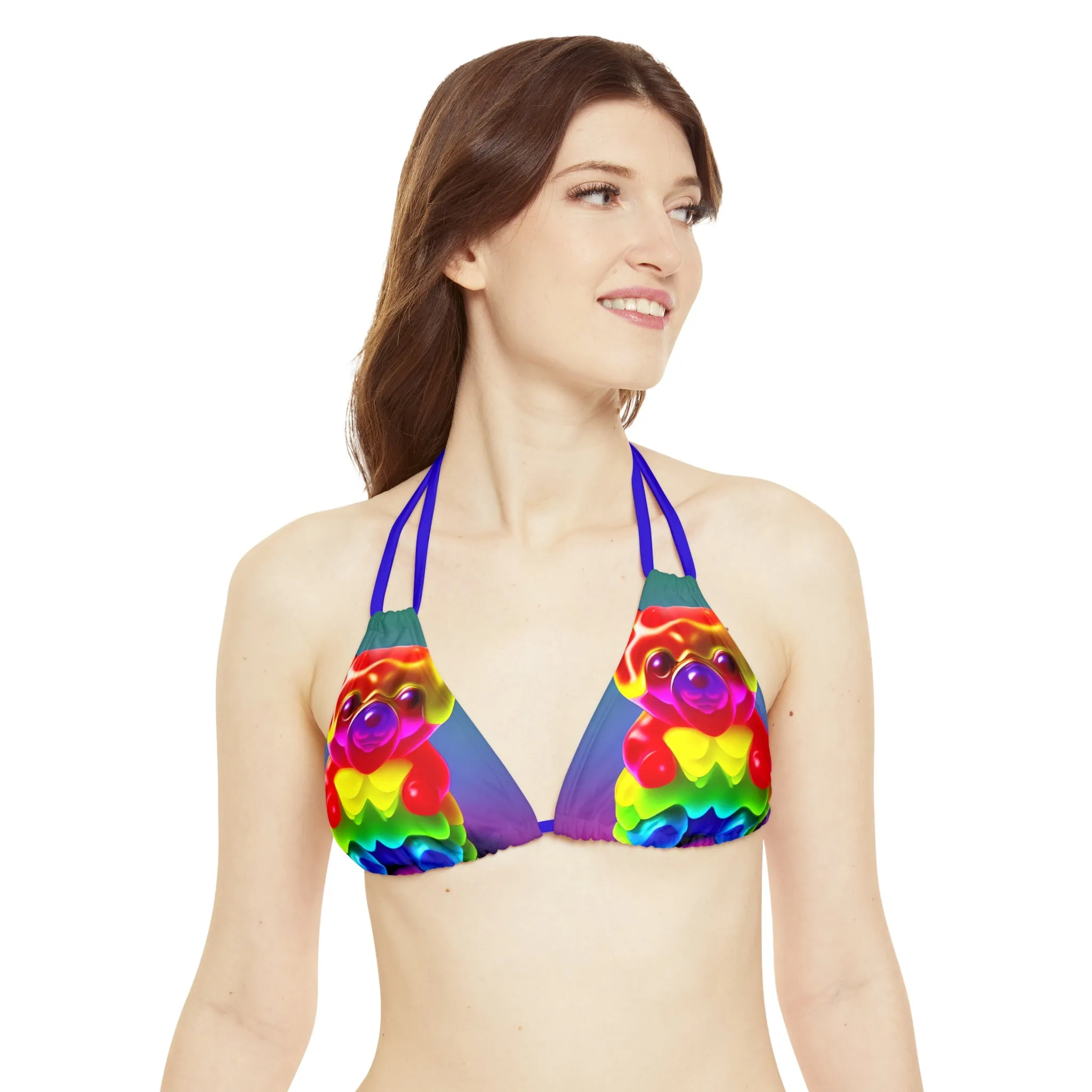 Gummy Bear Rainbow Drip - Strappy Bikini Set (AOP)
