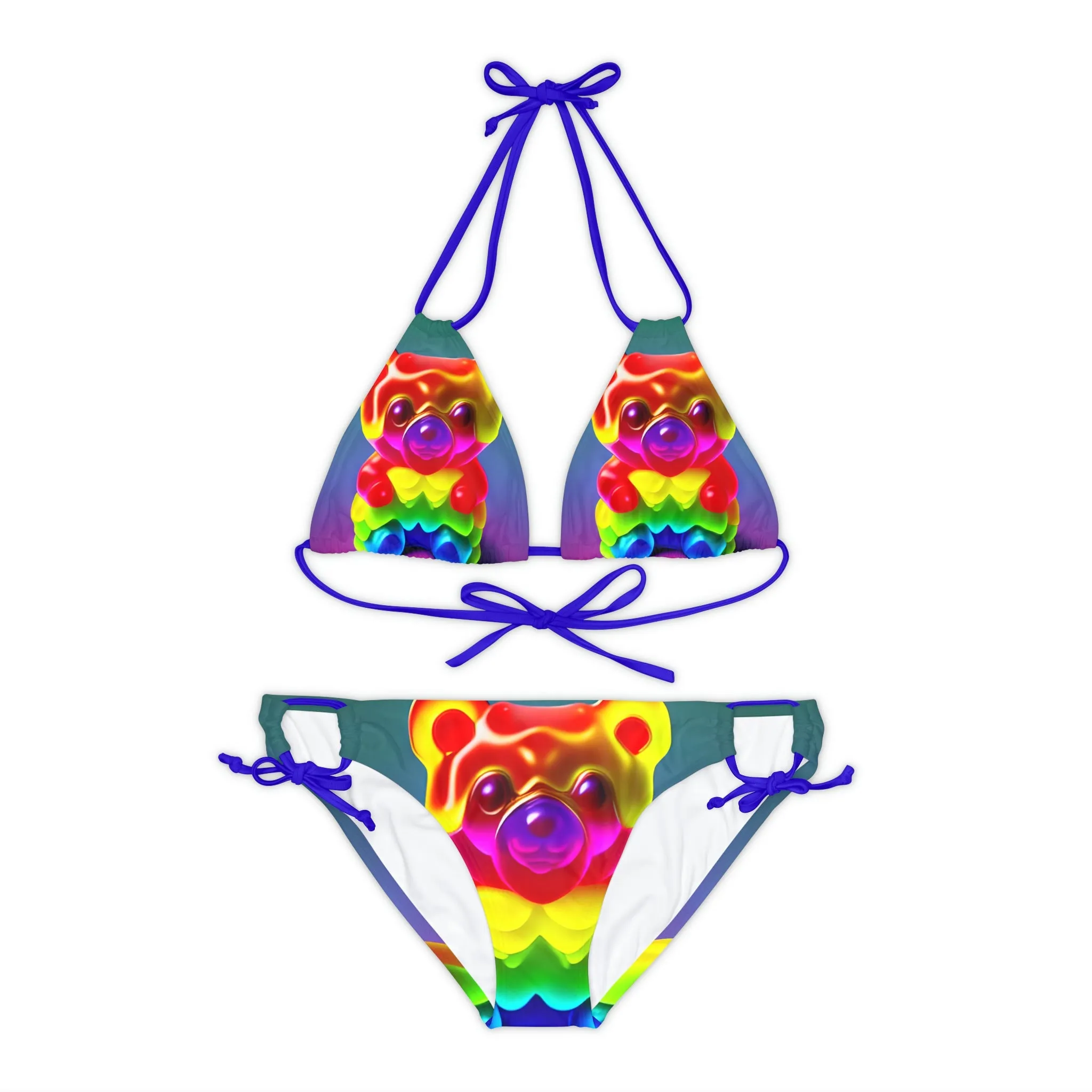 Gummy Bear Rainbow Drip - Strappy Bikini Set (AOP)
