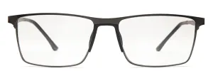 Gunmetal Grey Rectangular Eyeglasses Full Rim Metal Frame for Unisex