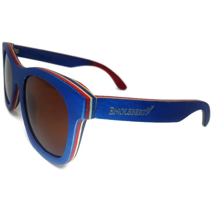 Handcrafted Real Skateboard Wood Sunglasses With Tea Colored Polarized Lenses