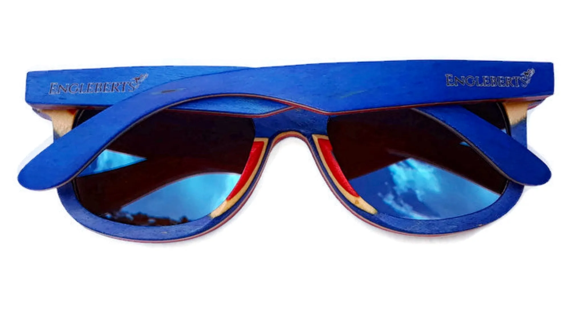 Handcrafted Real Skateboard Wood Sunglasses With Tea Colored Polarized Lenses