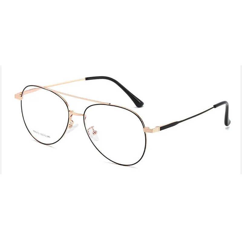 Handoer Unisex Full Rim Round Double Bridge Alloy Eyeglasses 90272