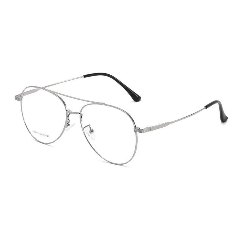 Handoer Unisex Full Rim Round Double Bridge Alloy Eyeglasses 90272