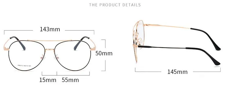 Handoer Unisex Full Rim Round Double Bridge Alloy Eyeglasses 90272