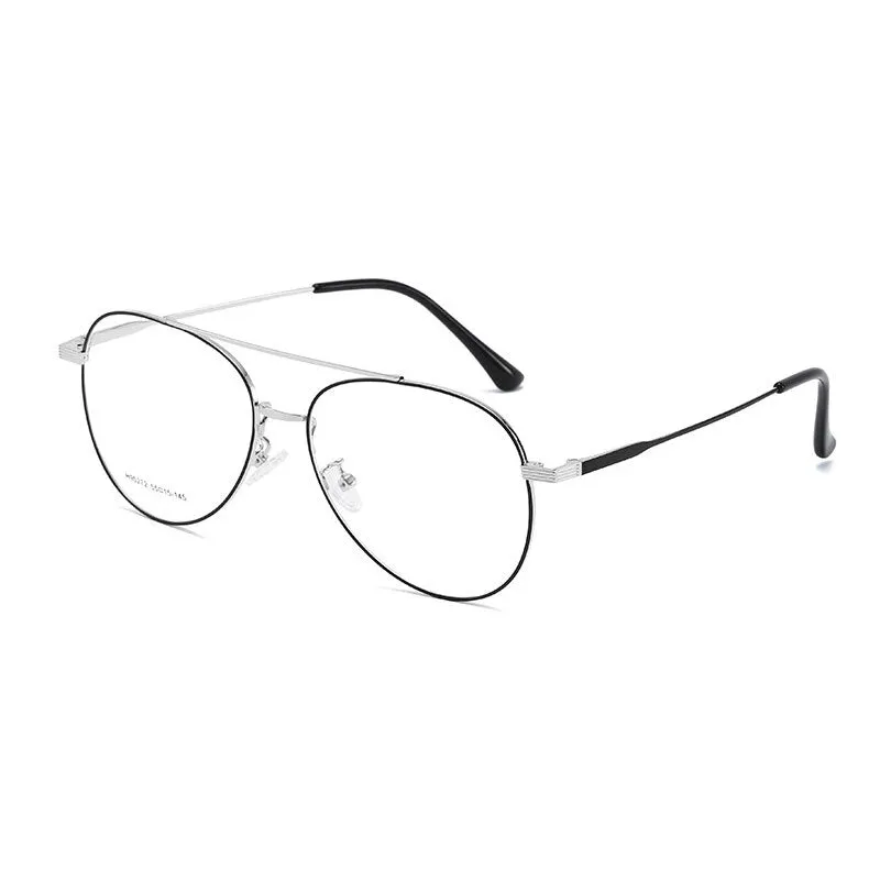 Handoer Unisex Full Rim Round Double Bridge Alloy Eyeglasses 90272