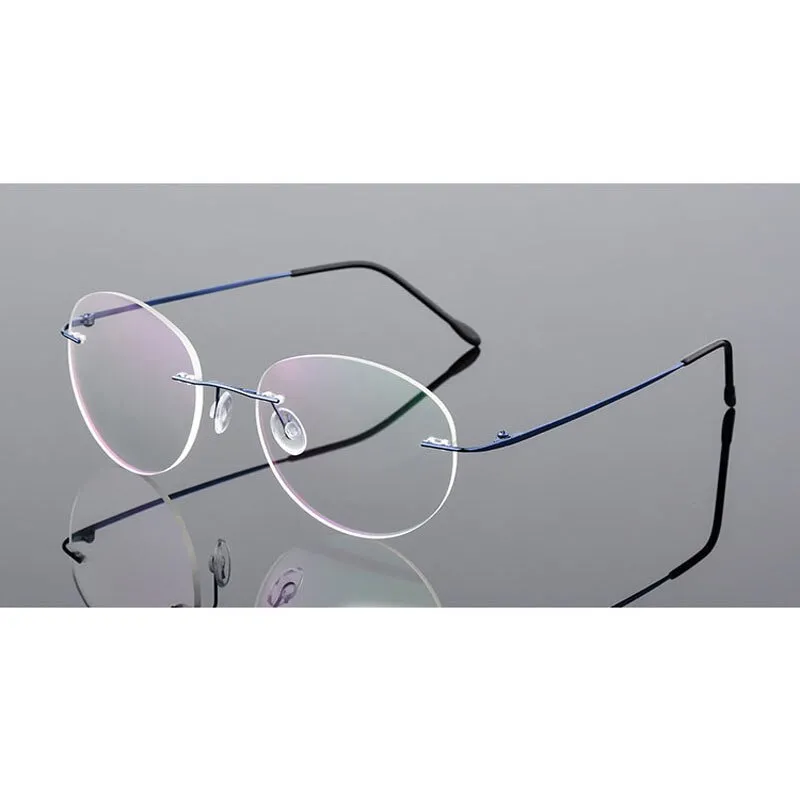 Handoer Unisex Rimless Customized Shaped Lenses 862 Alloy Eyeglasses
