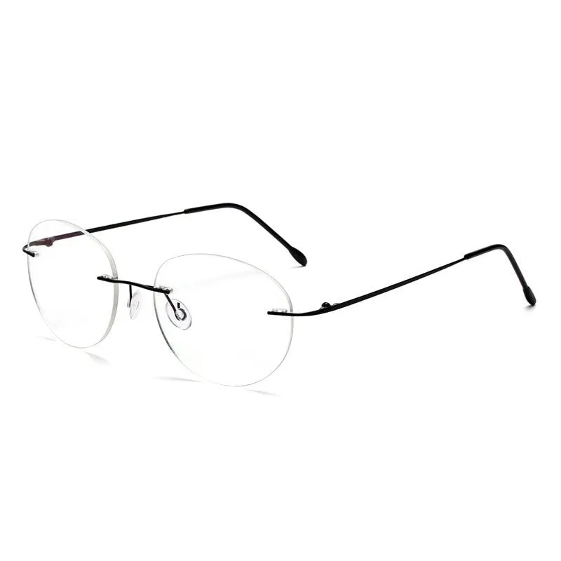 Handoer Unisex Rimless Customized Shaped Lenses 862 Alloy Eyeglasses