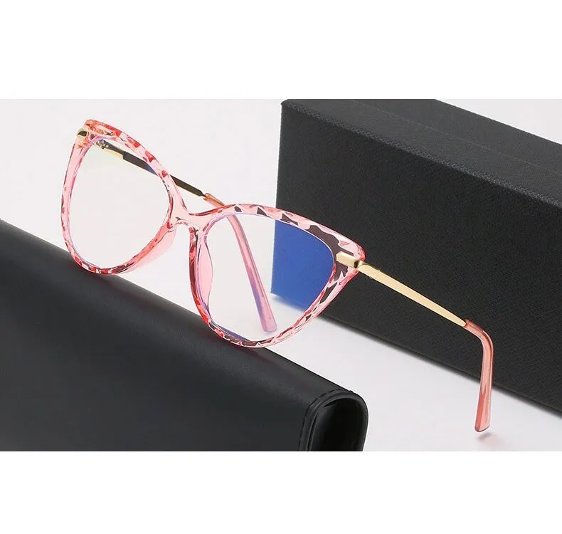 Handoer Women's Full Rim Cat Eye Tr 90 Alloy Eyeglasses 9013