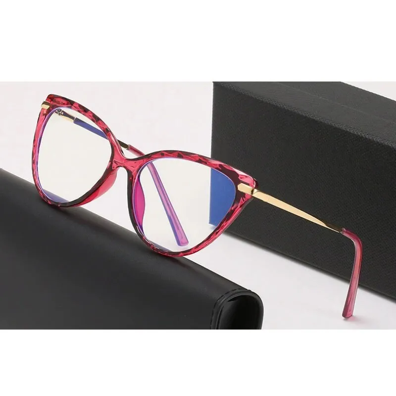 Handoer Women's Full Rim Cat Eye Tr 90 Alloy Eyeglasses 9013