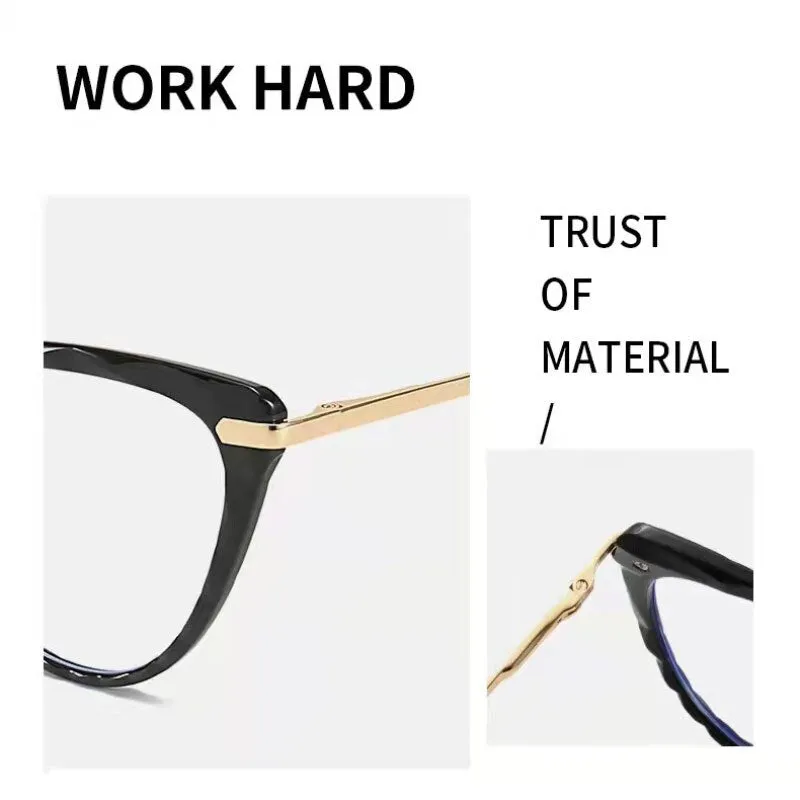 Handoer Women's Full Rim Cat Eye Tr 90 Alloy Eyeglasses 9013