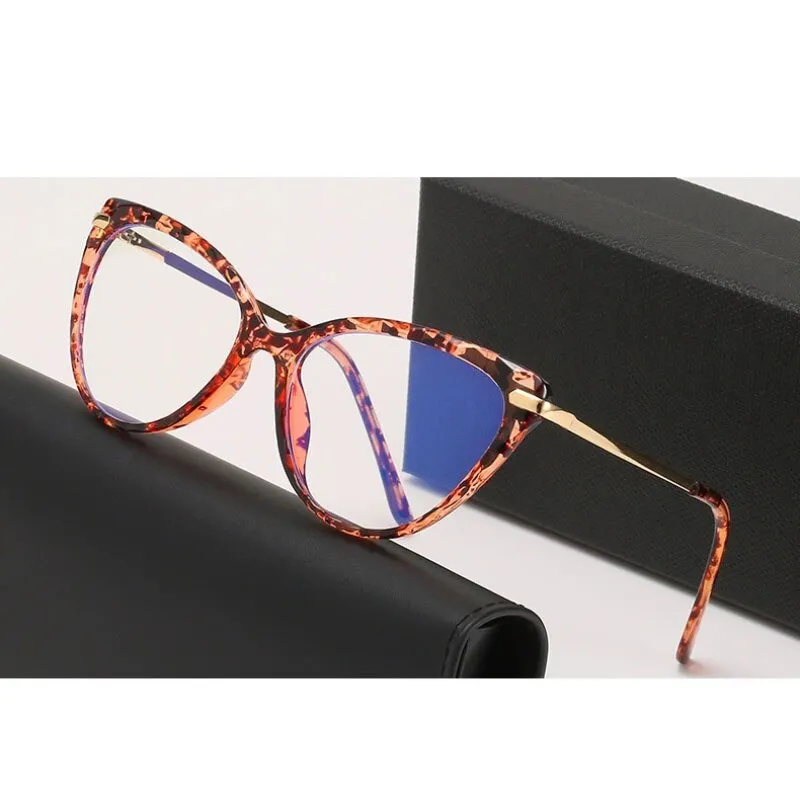 Handoer Women's Full Rim Cat Eye Tr 90 Alloy Eyeglasses 9013