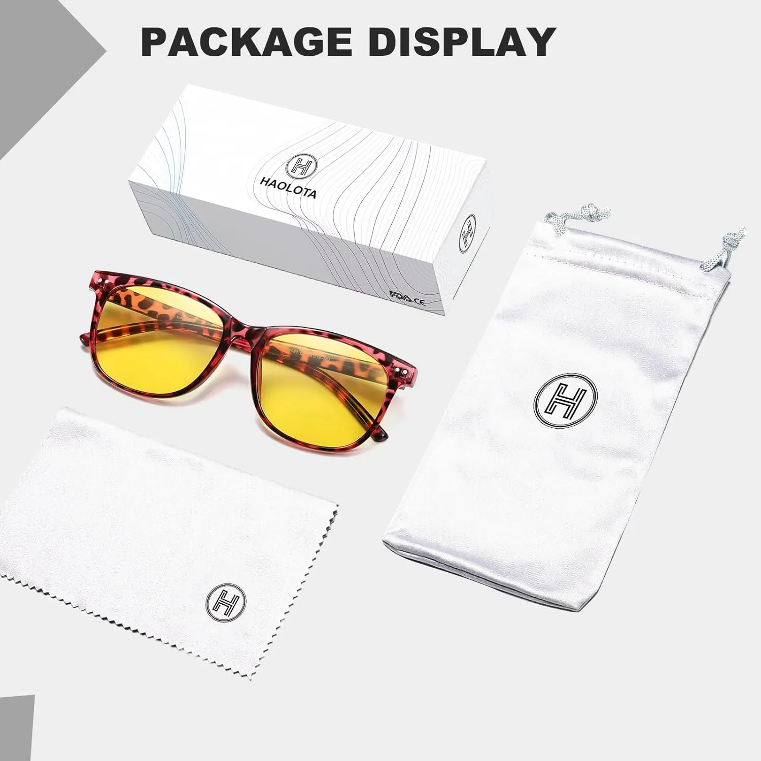HAOLOTA Night Vision Driving Glasses Polarized HD Yellow Tinted Anti Glare Sunglasses for Men and Women