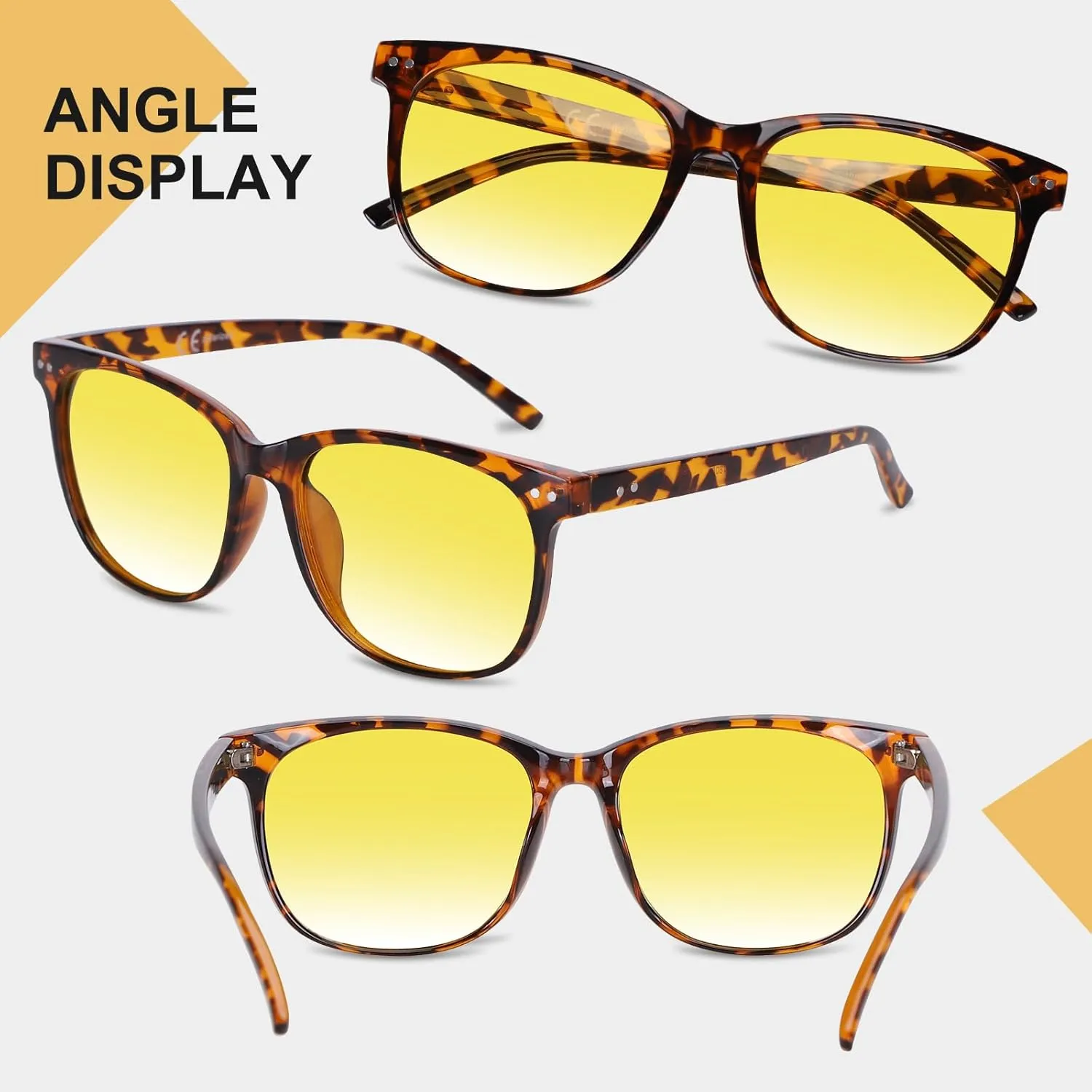 HAOLOTA Night Vision Driving Glasses Polarized HD Yellow Tinted Anti Glare Sunglasses for Men and Women