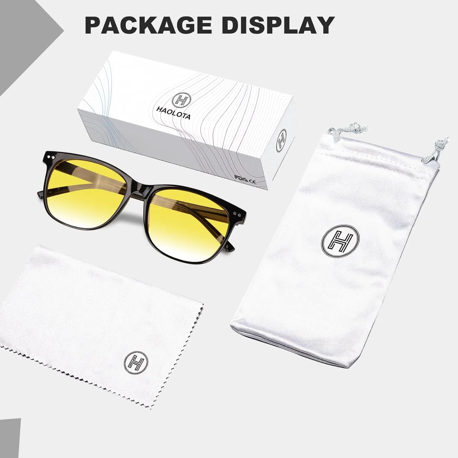 HAOLOTA Night Vision Driving Glasses Polarized HD Yellow Tinted Anti Glare Sunglasses for Men and Women