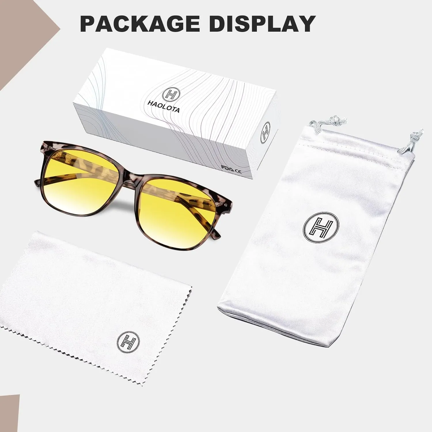 HAOLOTA Night Vision Driving Glasses Polarized HD Yellow Tinted Anti Glare Sunglasses for Men and Women