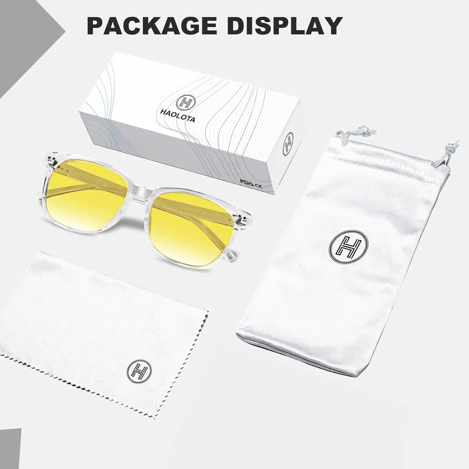 HAOLOTA Night Vision Driving Glasses Polarized HD Yellow Tinted Anti Glare Sunglasses for Men and Women