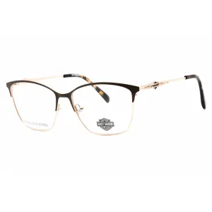 Harley Davidson Women's Eyeglasses - Matte Dark Brown Metal Rectangular | HD0565 049